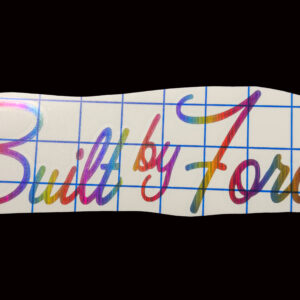 Rainbow "Built By Force" Decal
